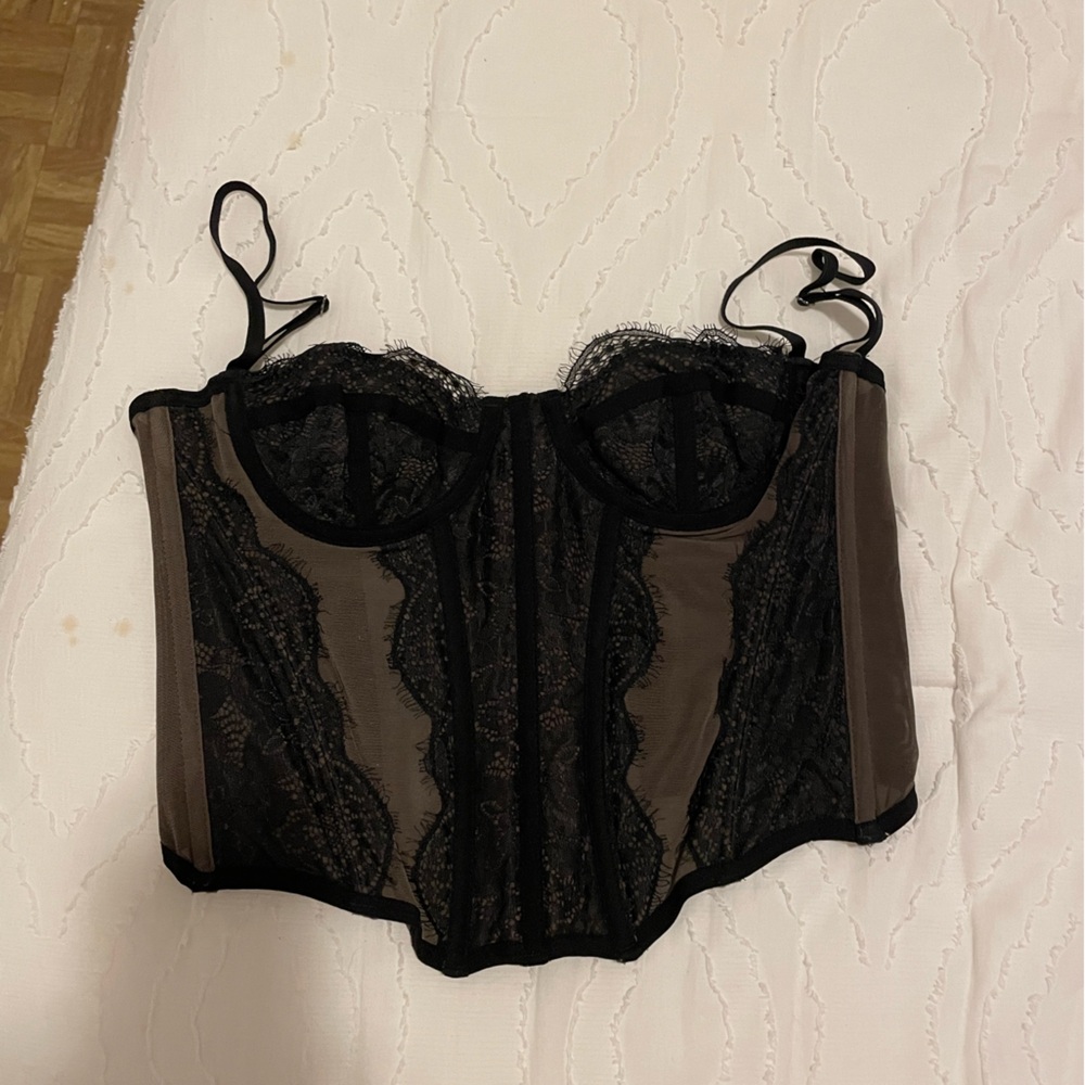 Urban outfitters black lace corset